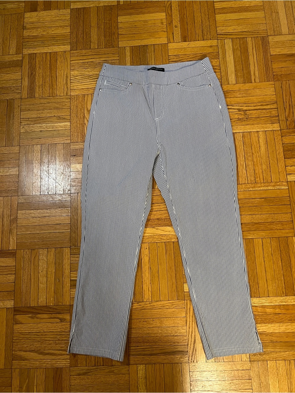 Fisherman Core in Mario Serrani Blue and White Pinstripe Cropped pants Small